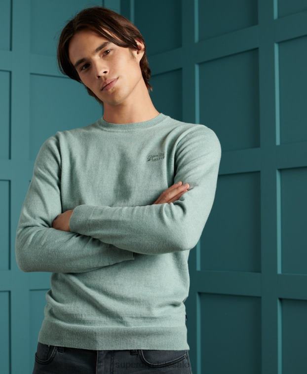 hombres Superdry azul suéter con etiqueta naranja 2R68Z1357