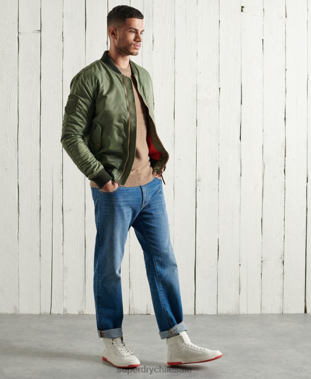 hombres Superdry beige suéter harlo crew 2R68Z5307