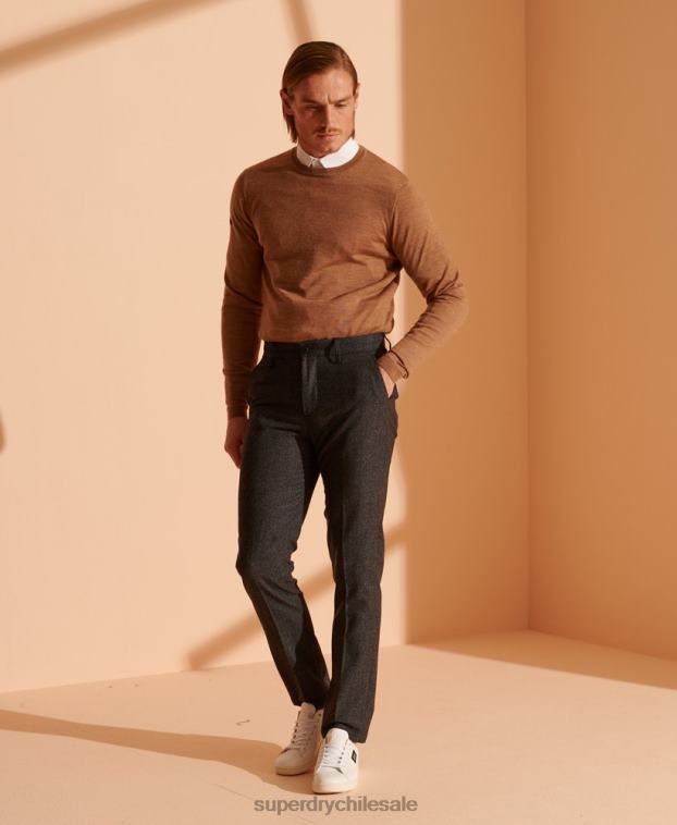 hombres Superdry beige suéter ligero de merino 2R68Z5334