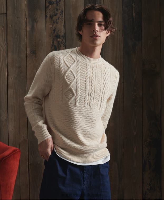 hombres Superdry blanco jersey dry fisherman edición limitada 2R68Z5351