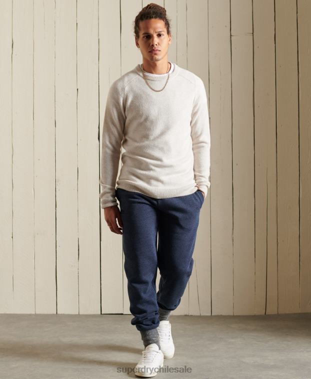 hombres Superdry blanco suéter harlo crew 2R68Z5295
