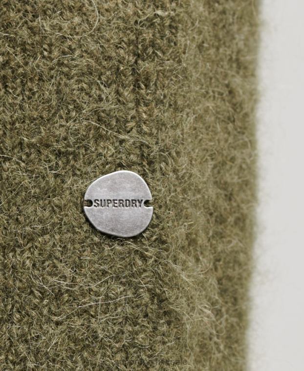 hombres Superdry caqui suéter grueso con cuello vuelto de Studios 2R68Z5269