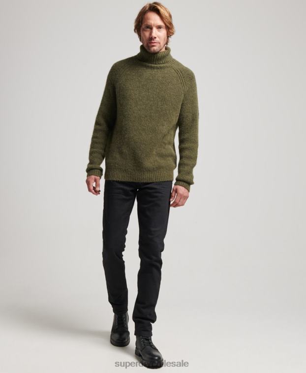 hombres Superdry caqui suéter grueso con cuello vuelto de Studios 2R68Z5269