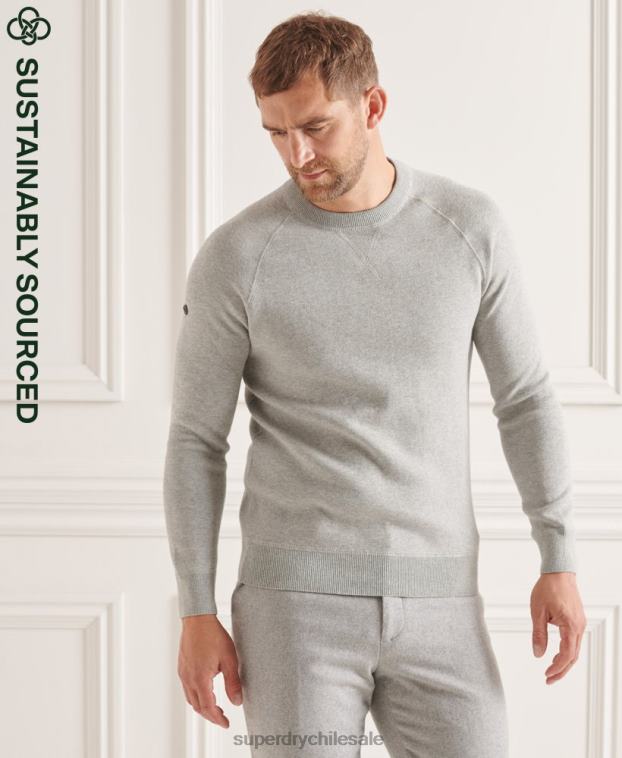 hombres Superdry gris claro jersey de cuello alto de Studios Essential 2R68Z5293
