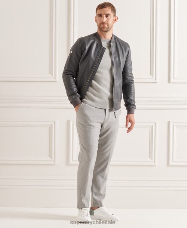 hombres Superdry gris claro jersey de cuello alto de Studios Essential 2R68Z5293