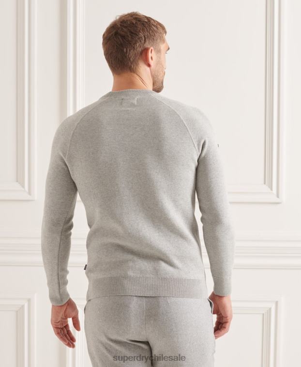 hombres Superdry gris claro jersey de cuello alto de Studios Essential 2R68Z5293