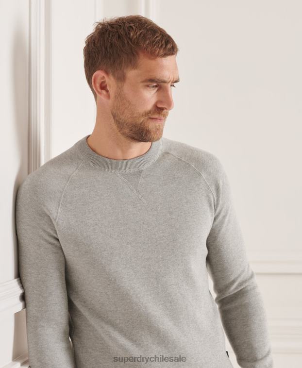 hombres Superdry gris claro jersey de cuello alto de Studios Essential 2R68Z5293