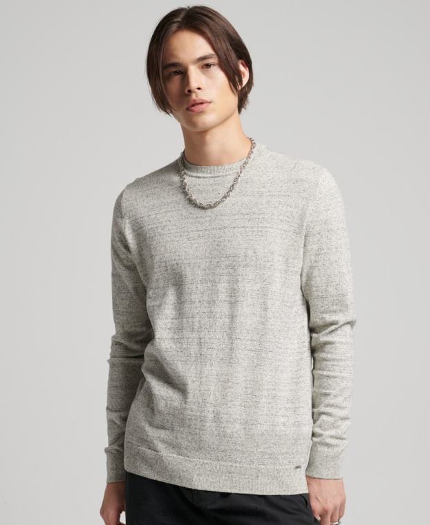 hombres Superdry gris claro suéter con etiqueta naranja 2R68Z1365
