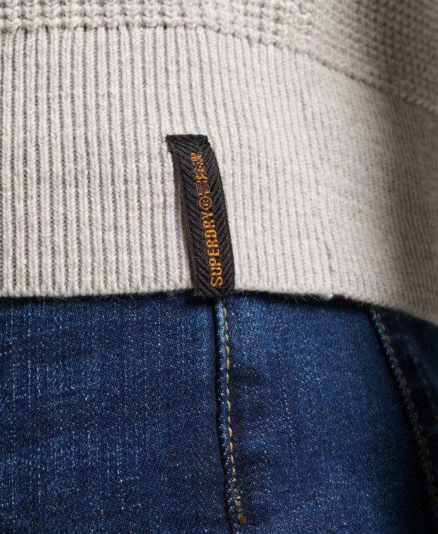 hombres Superdry gris jersey de punto con textura vintage 2R68Z1238