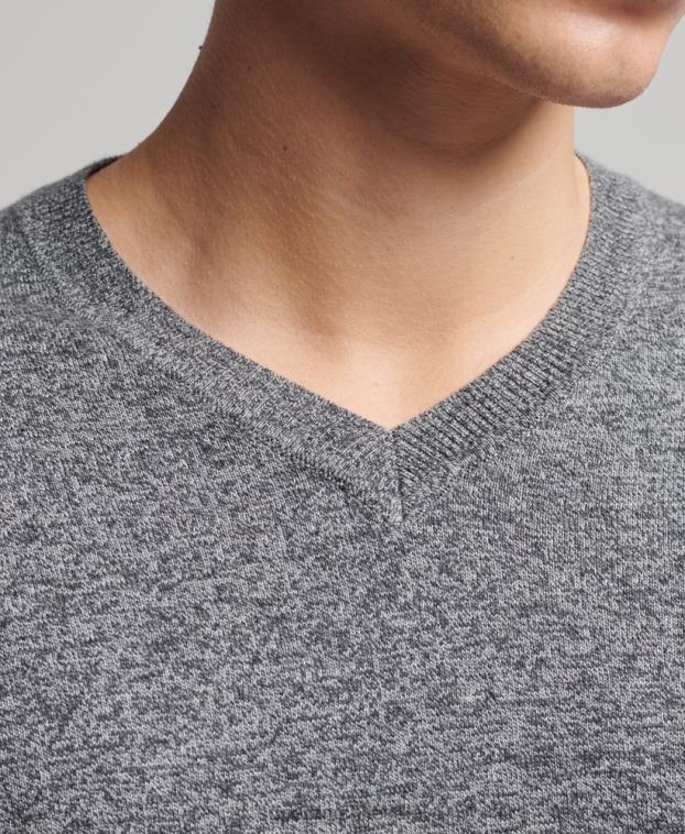 hombres Superdry gris oscuro jersey vintage de mezcla de cachemira y algodón orgánico 2R68Z5277
