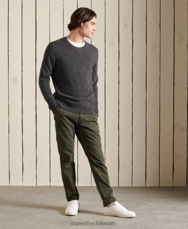 hombres Superdry gris oscuro suéter ligero de lana de cordero 2R68Z5314