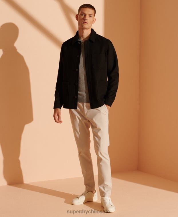 hombres Superdry gris suéter con etiqueta naranja y cuello en V 2R68Z1364