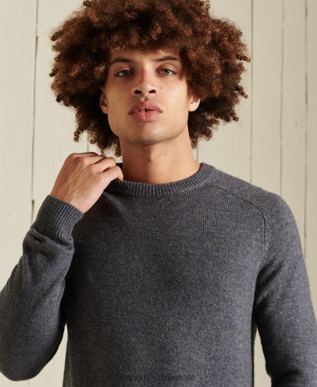 hombres Superdry gris suéter harlo crew 2R68Z5309