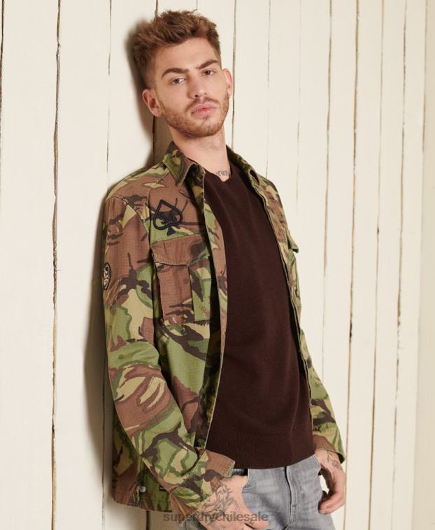 hombres Superdry marrón suéter ligero de lana de cordero 2R68Z5292