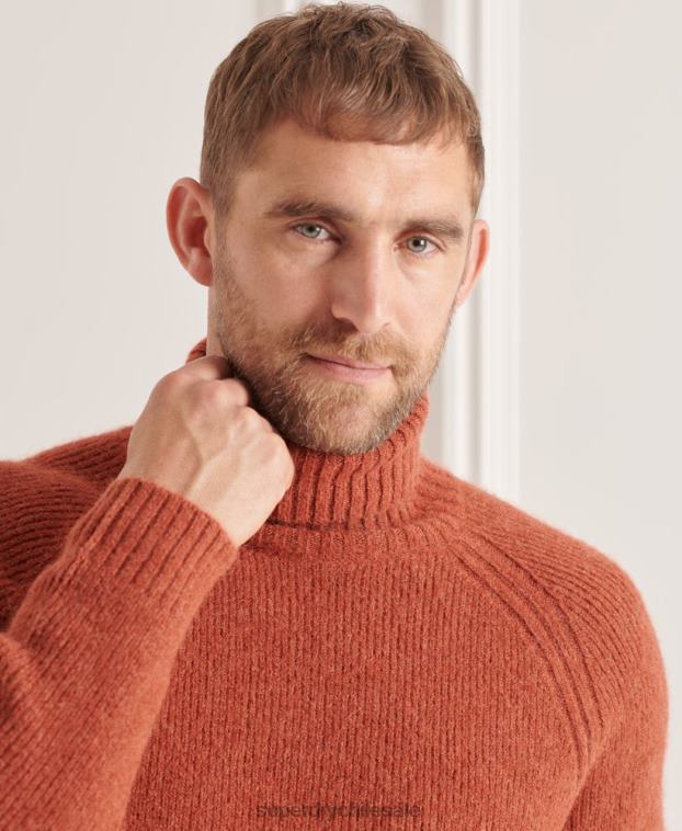 hombres Superdry naranja suéter grueso con cuello vuelto de Studios 2R68Z5311
