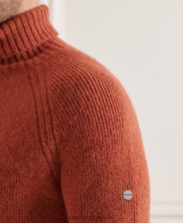 hombres Superdry naranja suéter grueso con cuello vuelto de Studios 2R68Z5311