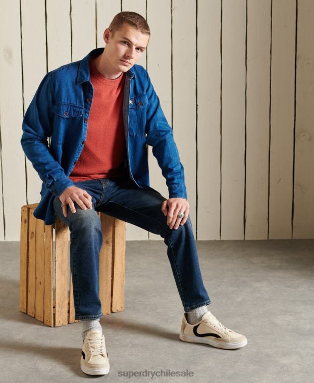 hombres Superdry naranja suéter harlo crew 2R68Z5281