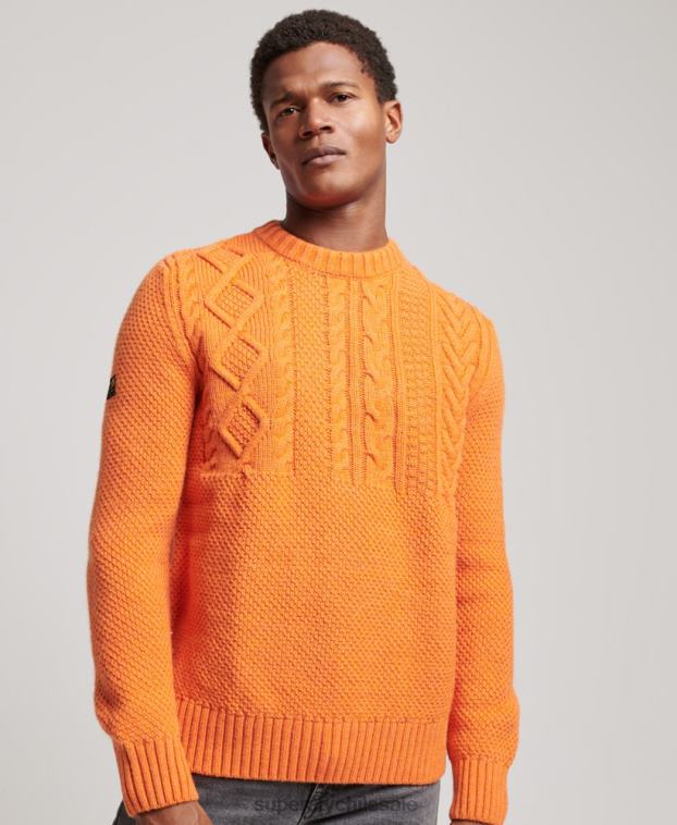 hombres Superdry naranja suéter jacob crew 2R68Z1250