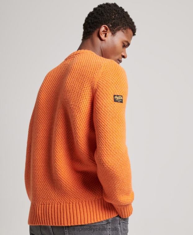 hombres Superdry naranja suéter jacob crew 2R68Z1250