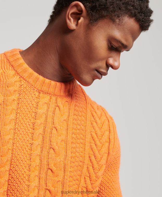 hombres Superdry naranja suéter jacob crew 2R68Z1250