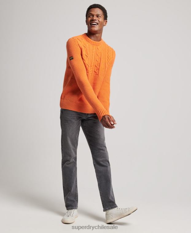 hombres Superdry naranja suéter jacob crew 2R68Z1250