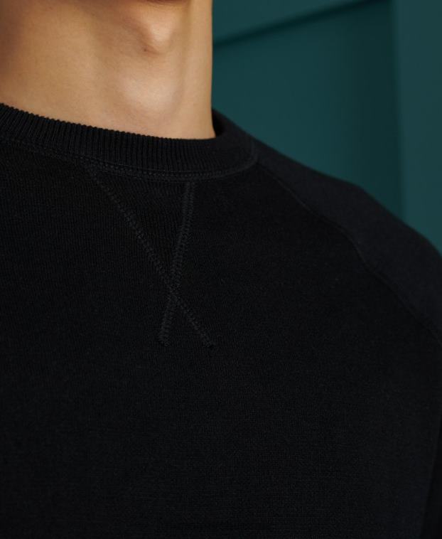hombres Superdry negro jersey básico de algodón con cuello redondo 2R68Z5291