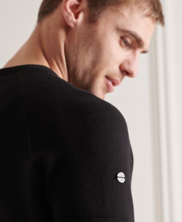 hombres Superdry negro jersey de cuello alto de Studios Essential 2R68Z5290