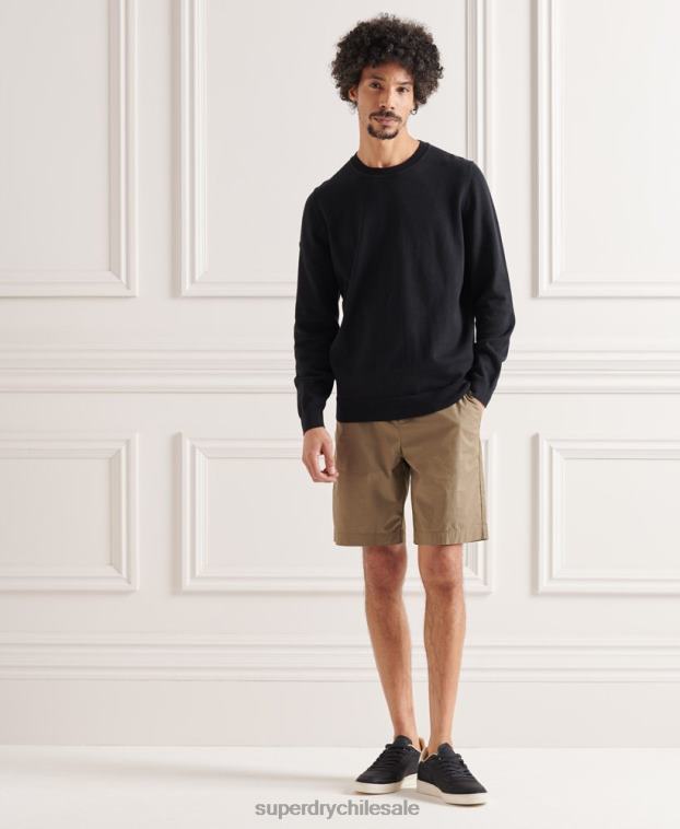 hombres Superdry negro jersey de punto de algodón 2R68Z5338