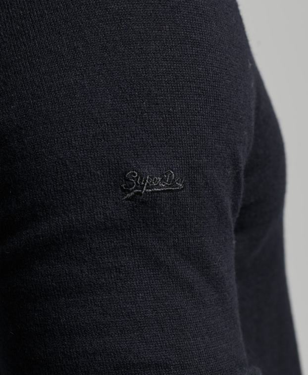 hombres Superdry negro jersey vintage de mezcla de cachemira y algodón orgánico 2R68Z5275