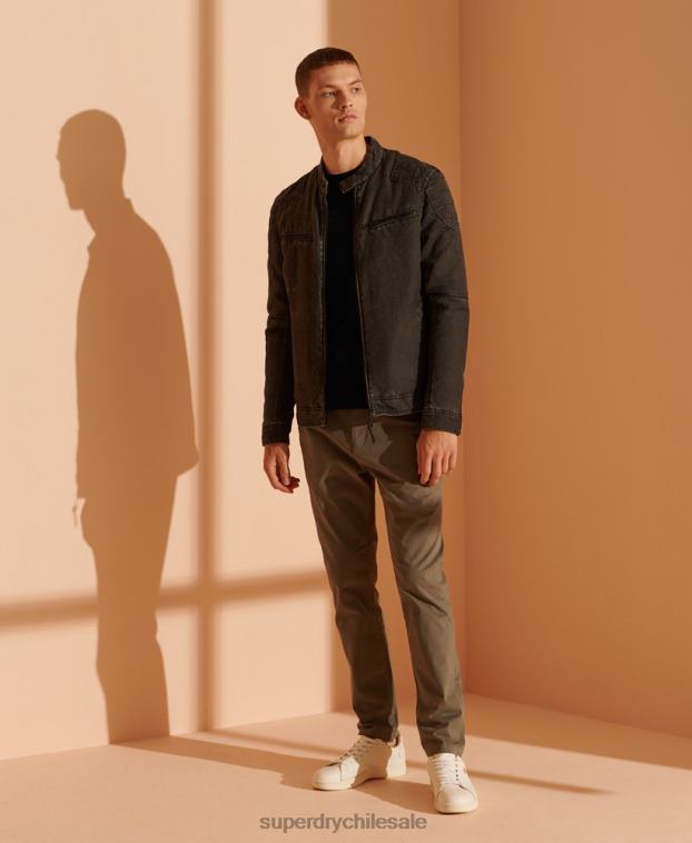 hombres Superdry negro suéter con etiqueta naranja 2R68Z5327