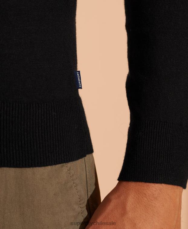 hombres Superdry negro suéter con etiqueta naranja 2R68Z5327