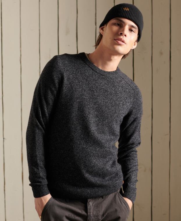 hombres Superdry negro suéter harlo crew 2R68Z5326
