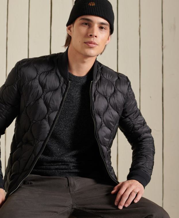 hombres Superdry negro suéter harlo crew 2R68Z5326