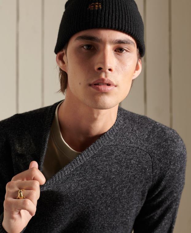 hombres Superdry negro suéter harlo crew 2R68Z5326