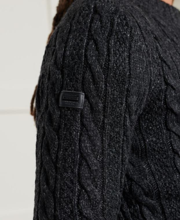 hombres Superdry negro suéter jacob crew 2R68Z5325