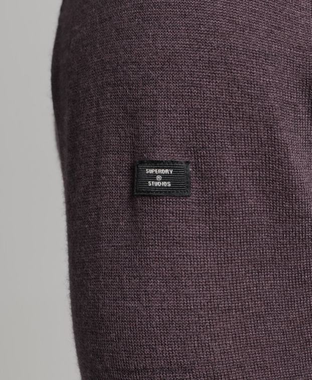 hombres Superdry púrpura jersey de merino con cuello vuelto 2R68Z1298