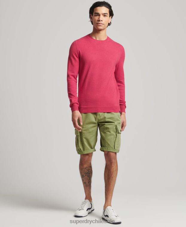 hombres Superdry rojo jersey con cuello redondo de cashmere y algodón orgánico 2R68Z5245