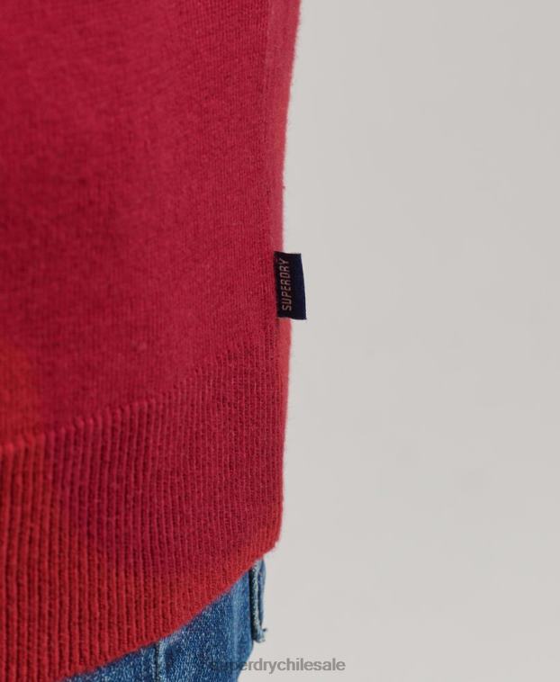 hombres Superdry rojo jersey vintage de mezcla de cachemira y algodón orgánico 2R68Z5251