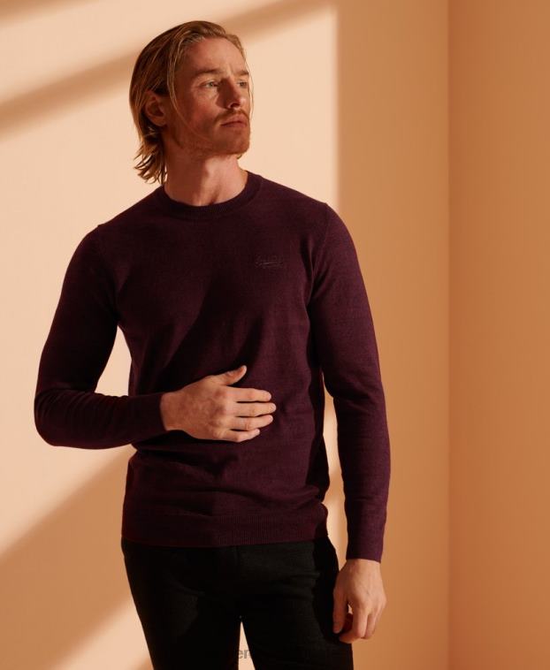 hombres Superdry rojo suéter con etiqueta naranja 2R68Z1351