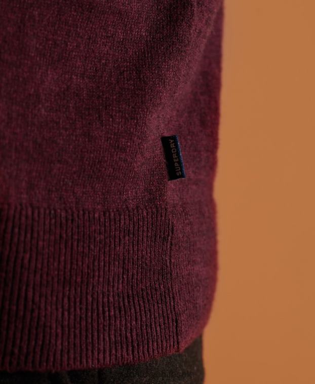 hombres Superdry rojo suéter con etiqueta naranja 2R68Z1351