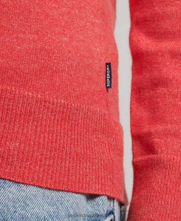 hombres Superdry rojo suéter con etiqueta naranja 2R68Z5352