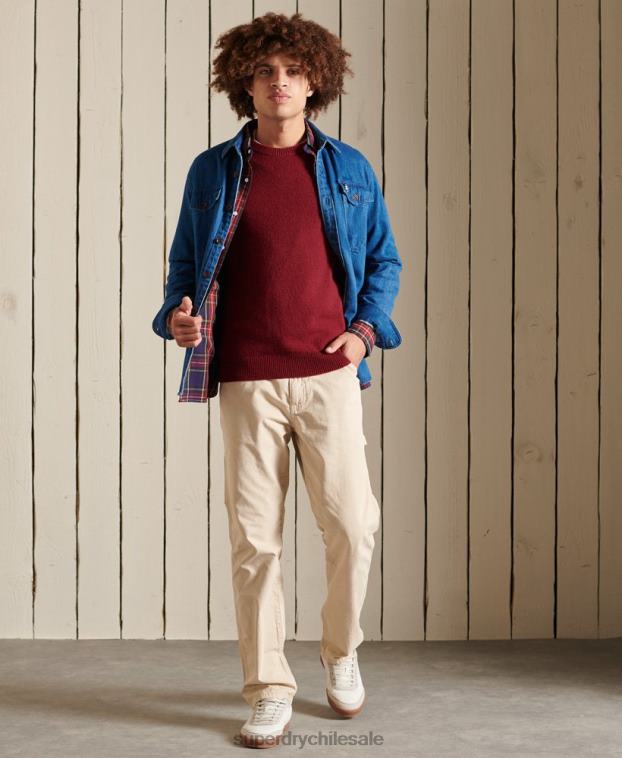 hombres Superdry rojo suéter harlo crew 2R68Z5302