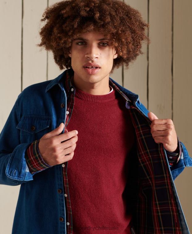 hombres Superdry rojo suéter harlo crew 2R68Z5302