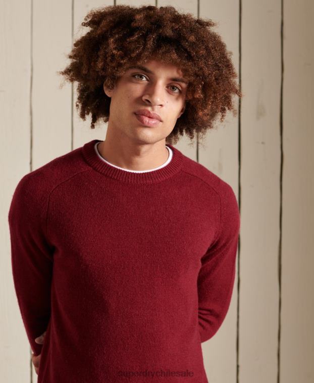 hombres Superdry rojo suéter harlo crew 2R68Z5302