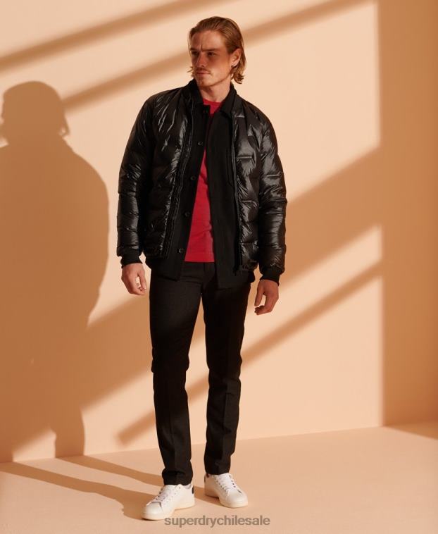 hombres Superdry rojo suéter ligero de merino 2R68Z1341