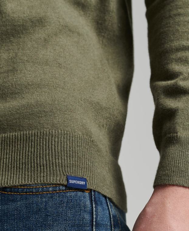 hombres Superdry verde jersey vintage de mezcla de cachemira y algodón orgánico 2R68Z5333