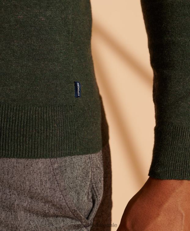 hombres Superdry verde suéter con etiqueta naranja 2R68Z5340