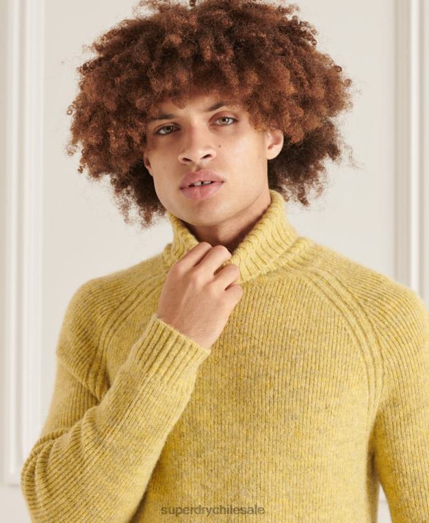 hombres Superdry verde suéter grueso con cuello vuelto de Studios 2R68Z5301