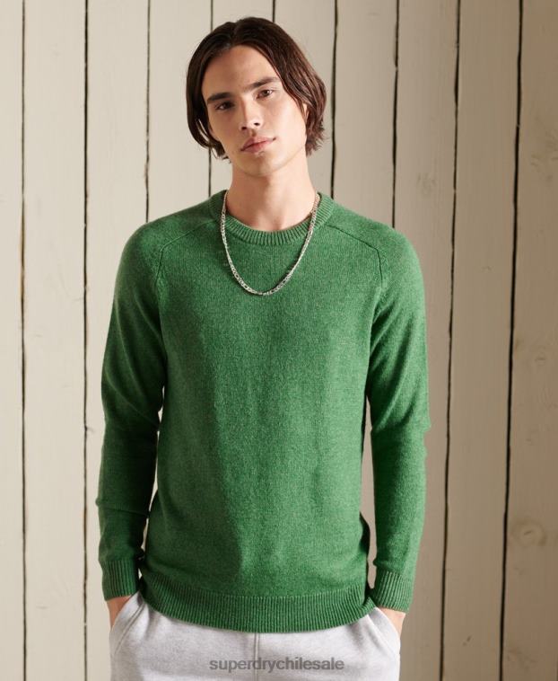 hombres Superdry verde suéter harlo crew 2R68Z5283