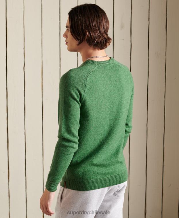 hombres Superdry verde suéter harlo crew 2R68Z5283